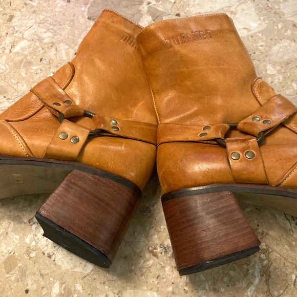 Vintage 90s Y2K Camel Leather Durango Platform Boots Chunky Heel - Picture 16 of 16